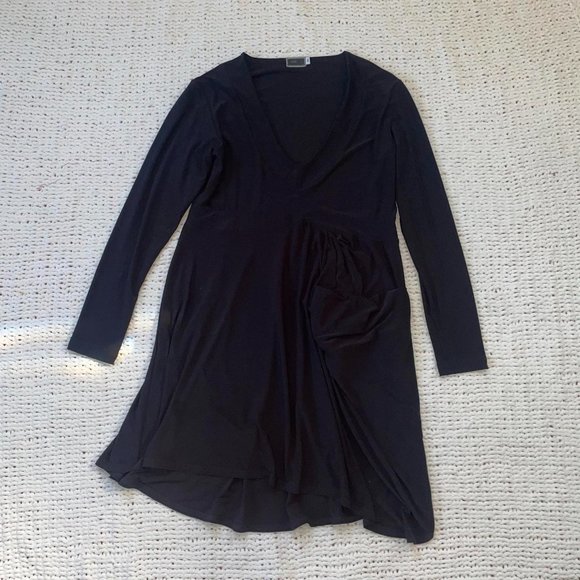 Sympli Women's Black Soft Pocket Tunic 3/4 Sleeve - Size 10 - Picture 2 of 5
